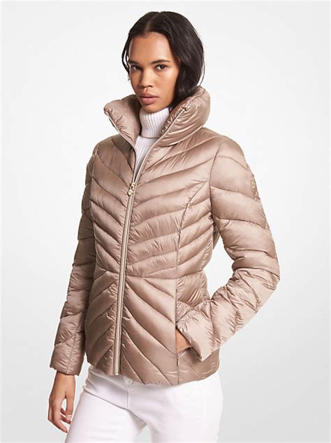 michael kors logo quilted puffer jacket|michael kors packable puffer jacket.